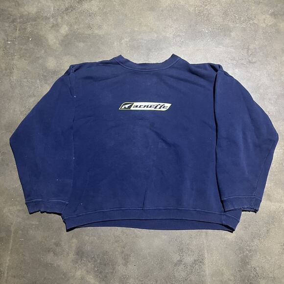 Vintage 90s Arnette Navy Boxy Graphic Sweatshirt - Picture 1 of 3